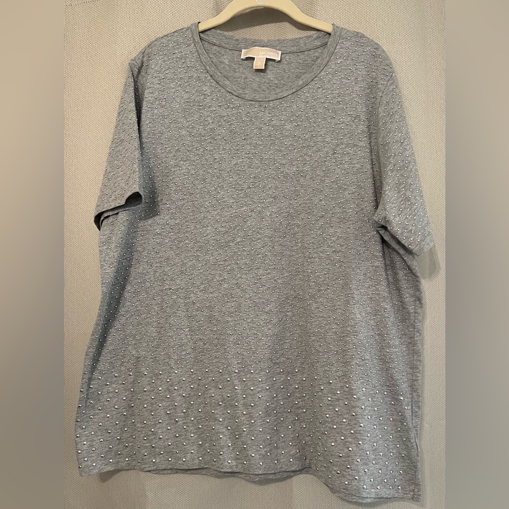 Heather Grey Studded T-Shirt